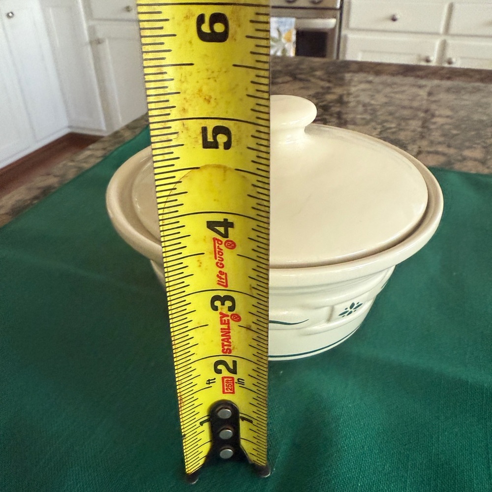 Longaberger Cream Ceramic Dish with Lid
